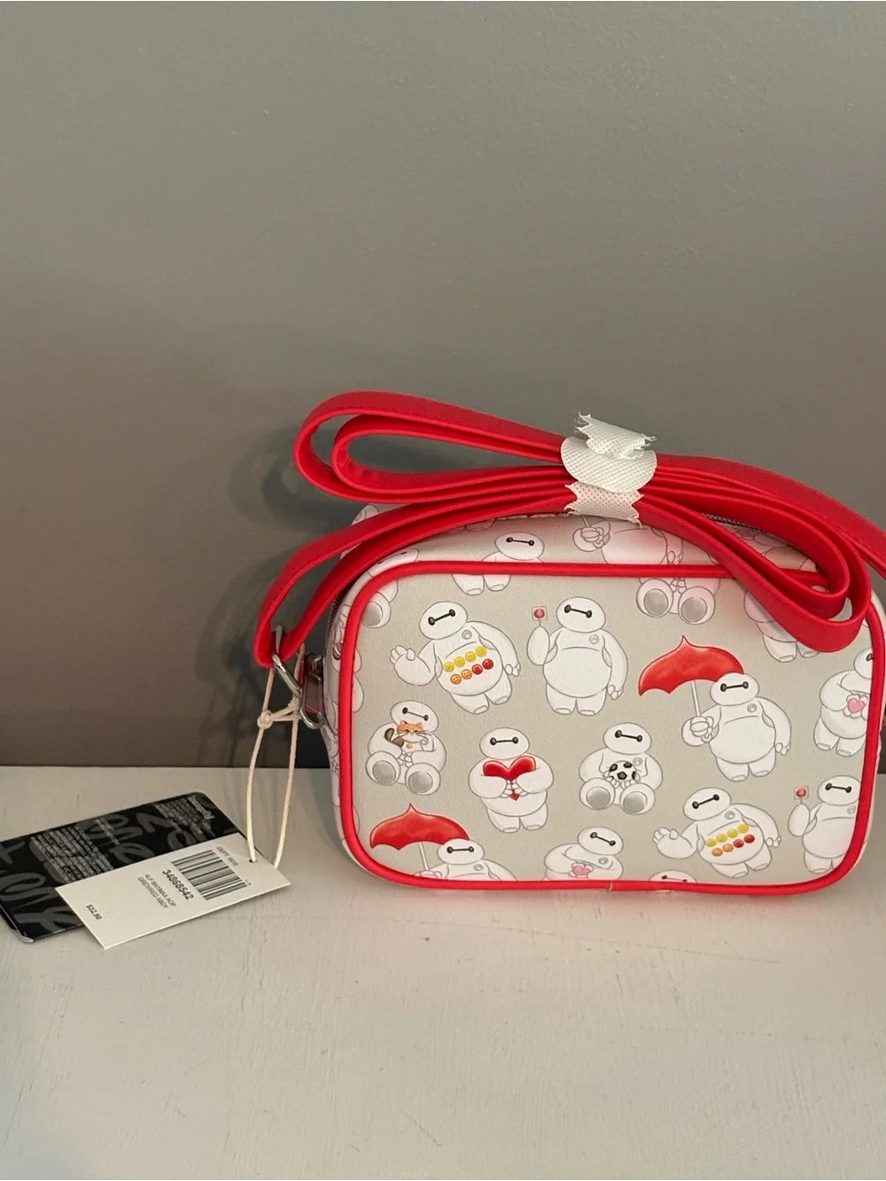 Loungefly Baymax Pattern Crossbody with Red Trim